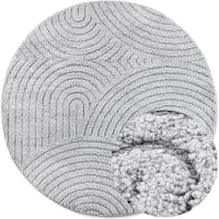 Elle Decoration Designteppich "Cosy Panglao, auch als Rundteppich erhältlich", rechteckig, 14 mm Höhe, uni Kurzflor, Hoch Tief Struktur, modern, Skandi, Boho, Wohnzimmer