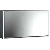 Emco loft Lichtspiegelschrank, 1600mm, 3 Türen, Aufputzmodell, 979813322, Farbe: schwarz/spiegel