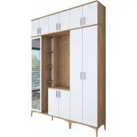 Skye Decor , EA128 - 2795, Hallenstand, Nussbaum, 100 % MELAMINBESCHICHTETE Spanplatte der Güteklasse E1, 180 x 37,5 x 240 cm