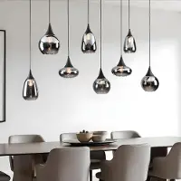 LumenXL Pendelleuchte schwarz mit Rauchglas, 8-flammig - Loic