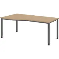 Hammerbacher Schreibtisch 4Fuss-rd.180x100/80cm Eiche/Graph