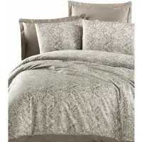 L'essentiel Maison , Cappuccino, Satin-King-Bettbezug-Set (FR), 100 % Baumwollsatin, Cappuccino, 240 x 220 cm