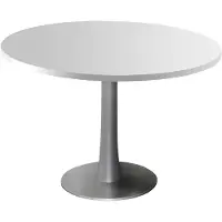 Quadrifoglio Konferenztisch lichtgrau rund, Säulenfuß silber, 120,0 x 120,0 x 74,0 cm