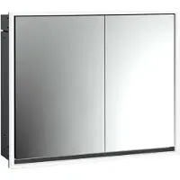 Emco loft Lichtspiegelschrank, 800mm, 2 Türen, Unterputzmodell, Schwarz/spiegel, 979813311