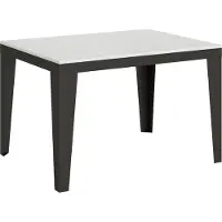 Itamoby Ausziehbarer Tisch 90 x 120/380 cm, Gestell Flame Evolution, Esche weiß, Anthrazit