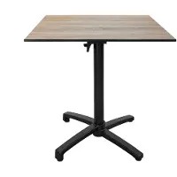 Restootab Klappbarer Terrassentisch in Compact HPL hellem Holzdekor 70 x 70