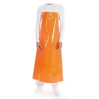 Hygostar Latzschürze 300 my aus Polyurethan Orange 130 cm Schürze Mehrwegschürze