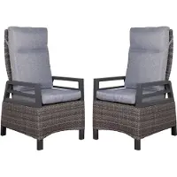 DeVries 2er Set Relaxsessel Montana Dining - PE dark grey