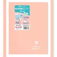 Clairefontaine 5x Koverbook Spiralblock A4, 80 Blatt liniert mit Rand, Einband aus PP - Koralle/eisblau 376779C