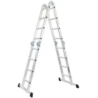 Proregal Sprossen-Mehrzweckleiter MULTISTEP mit Gerüstplattform Aluminium 4x4 Sprossen bis zu 4,6 m Höhe Traglast 150kg
