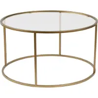 CALICOSY - Runder Couchtisch mit Glasplatte D80 cm – AURUM