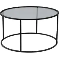 CALICOSY - Runder Couchtisch mit Glasplatte D80 cm – AURUM