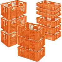 BRB-Lagertechnik 12 Euroboxen/Bäckerkisten, LxB 600x400 mm, H 90 mm/150 mm/240 mm/320 mm, orange