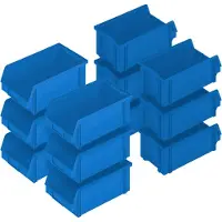 BRB-Lagertechnik 12x Sichtbox"CLASSIC“ FB 3Z, LxBxH 350/300x200x145 mm, Inhalt 8,7 Liter, blau