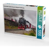 CALVENDO Puzzle Brockenbahn Zugkreuzung am Haltepunkt Goetheweg | 1000 Teile Lege-Größe 64x48cm Foto-Puzzle für glückliche Stunden
