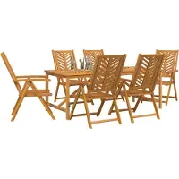 vidaXL Garten Essgruppe 7 Stk. Braun Massivholz Akazie