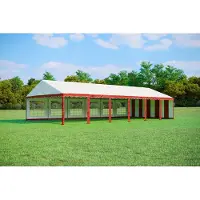 Pártystany-Jičín s.r.o. Partyzelt 6x12m - PVC PREMIUM Feuerfeste - Rot und Weiß