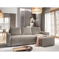 Masseno Ecksofa POTARO mit Schlaffunktion L-Form, Sofa mit Bettkasten, Wohnzimmersofa, Couch, Soffa, Bettsofa, Couchgarnitur- Beige, POSO 02