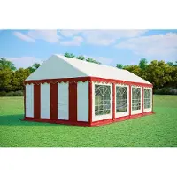 Pártystany-Jiín s.r.o. Partyzelt 4x8m - PVC Standard Feuerfest - Rot und Weiß