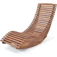 KOMFOTTEU Sonnenliege aus Akazienholz, Gartenliege Wetterfest, Holzliege ergonomisch, Terrassenliege Liegestuhl bis 160 kg belastbar, für Garten,Natur