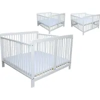 Micoland Zwillingsbett Zwillingskinderbett Kinderbett für Zwillinge massiv weiss mit 2 Matratzen 120x120cm