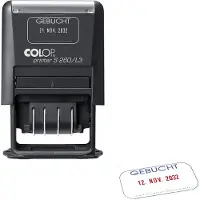 Colop Datumstempel mit Text "Gebucht" Printer S 260/L3 N selbstfärbend blau, rot ohne Logo, 1 St.