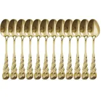 Gräwe Espressolöffel Rosendekor, 12-teilig, Gold