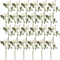 Creativ Green künstliche Pflanze Rose, 45cm, beige, 24er Set