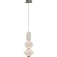 Alora Elstead Bijou LED Pendelleuchte Nickel gebürstet Opal matt