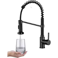 Kuchinox Loco Küchenarmatur, schwarz, mit Feder, stehend,