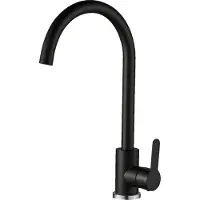 Kuchinox Mono Stand-Spültischarmatur, Schwarz, U-förmiger Auslauf