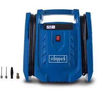 Scheppach Kompressor Airforce 7 SC - 230V & 12V Anschluss | 8 bar Arbeitsdruck | 24L/min | ölfrei & mobil | LCD Display | inkl. Reifenfüller & Adapter