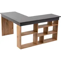 Skye Decor , Vesper - Anthracite, Atlantic Pine, Schreibtisch, Anthrazit, 100 % Melaminplatte, 130 x 120 x 72 cm