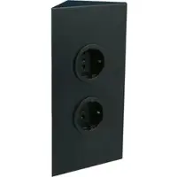 Böttcher-AG Tischsteckdose mit 2,0 m Schuko Kabel, schwarz, 2-fach