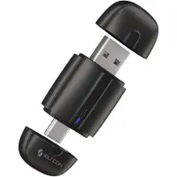 Siltcon 2-in-1 CarPlay Dongle – Wireless Android Auto Adapter, USB-A/USB-C, Schwarz