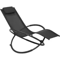 Woltu Sonnenliege Schwingliege klappbare Relaxliege Liegestuhl, bis 160KG belastbar, atmungsaktiver Textilenbezug, für Garten und Terrasse, Schwarz