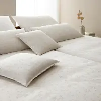 Elegante Mako-Satin-Bettwäsche-Garnitur Delight Farbe Natur Größe 135x200+80x80