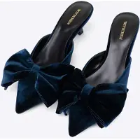 WITTCHEN Damenpumps mit Schleife, Marineblau, Marineblaues Textilmaterial