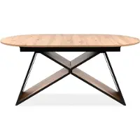 CALICOSY - Esstisch ausziehbar von 160 auf 200 cm, Nachbildung Eiche handwerklich und schwarz - TILIA