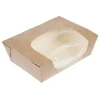 ColPac Zest Kompostierbare Salatboxen mit Sichtfenster 825ml