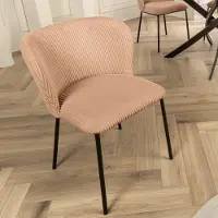 Invicta riess-ambiente Stuhl LYON rosa schwarz Cord Metallbeine Esszimmerstuhl