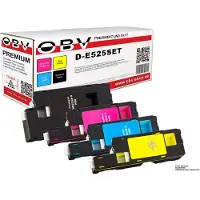 OBV Kompatibler Toner Set für Dell E 525 w als Ersatz für 593-BBLN 593-BBLL 593-BBLZ 593-BBLV 1x Schwarz, 1x Cyan, 1x Magenta, 1x Gelb - 2000/1400 Seiten - D-E525SET