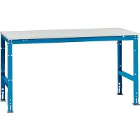 Manuflex Arbeitstisch UNIVERSAL Standard, 1750 x 1000 mm, Kunststoff lichtgrau, lichtblau