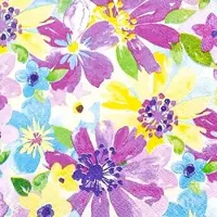 Home Fashion , Vibrant Blossoms, Cocktail-Servietten aufgefaltetes Maß 25 cm x 25 cm, im Viertelfalz, 20 Stück pro Pack, 12 Pack pro Karton