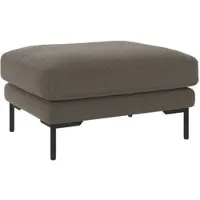 Rowico Hocker Corwin mit Bezug Rita aus Stoff, klassisch gepolstert, mittelgrau, Metallgestell, FSC-zertifiziert