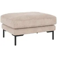 Rowico Hocker Corwin mit Bezug Greg aus hochwertigem Stoff, klassisch gepolstert, hellbeige, Gestell schwarz