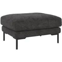 Rowico Hocker Corwin Stoffbezug, klassisch gepolstert, dunkelgrau, Metallgestell, FSC-zertifiziert