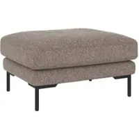 Rowico Hocker Corwin Stoffbezug, klassisch gepolstert, dunkelbeige, Metallgestell schwarz, FSC-zertifiziert