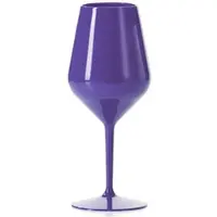 Monouso - Wiederverwendbares Langlebiges Lila Tritan-Weinglas 470ml (6 Stück)