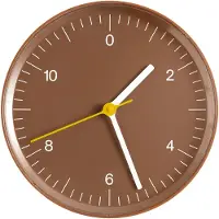 HAY Wall Clock Uhr braun Kunststoff Ø 26 cm - , Wall Clock, Braun / Rost, für Wohnzimmer, Kunststoff, Modern